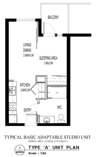 Woodlands TYPE A Adaptable Studio Unit