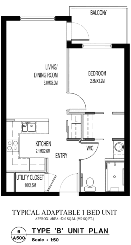 Woodlands TYPE B Adaptable 1 Bed Unit